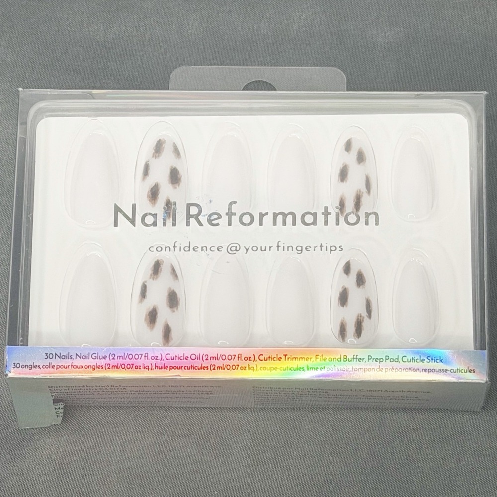Nail Reformation Cowhide Almond Press On Nails Kit With Glue 30 Nails